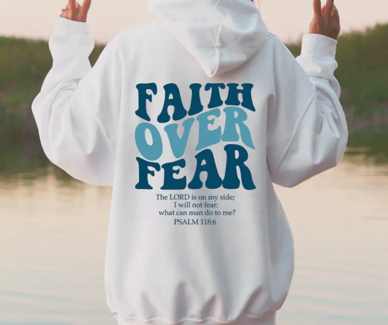 Faith Over Fear Hoodie - White