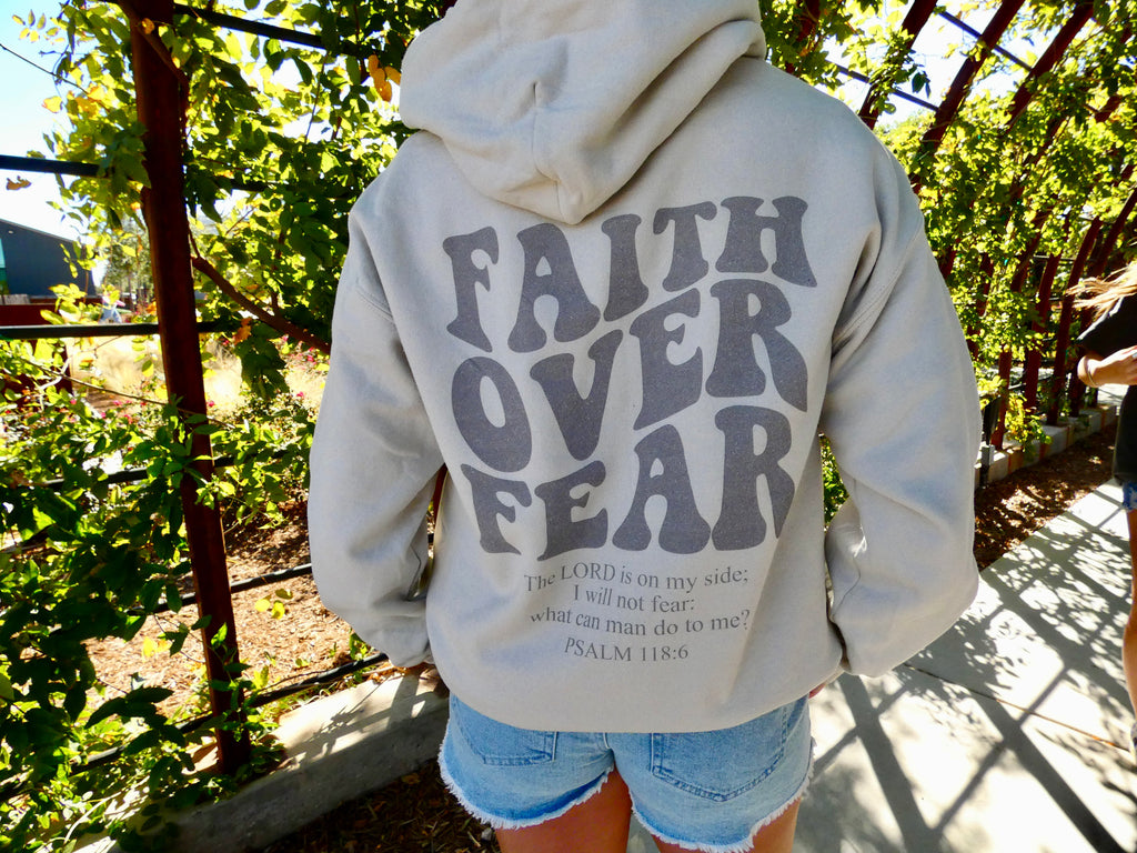 Faith Over Fear Hoodie - Sand